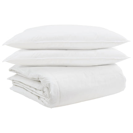 Täckeset med kudde 3 pcs Vit Dunfjäder