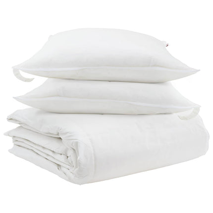 Täckeset med kudde 3 pcs Vit Dunfjäder