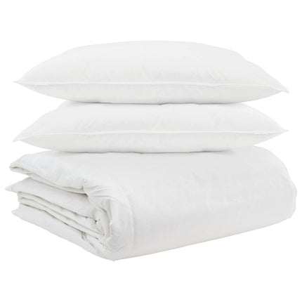 Täckeset med kudde 3 pcs Vit Dunfjäder