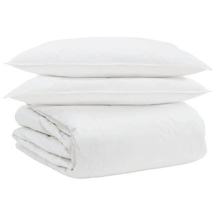Täckeset med kudde 3 pcs Vit Dunfjäder