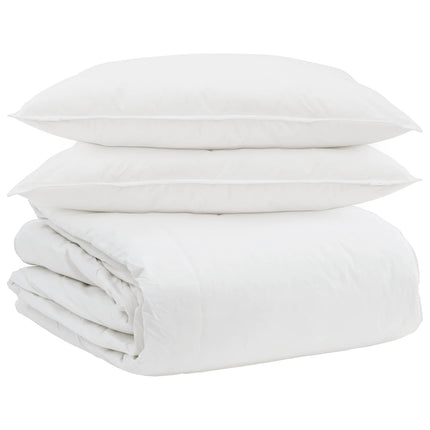 Täckeset med kudde 3 pcs Vit Dunfjäder