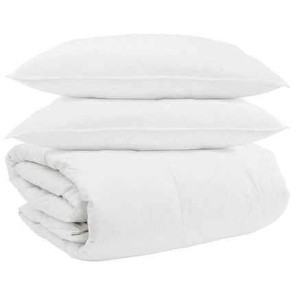 Täckeset med kudde 3 pcs Vit Dunfjäder