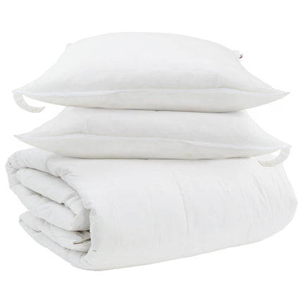 Täckeset med kudde 3 pcs Vit Dunfjäder