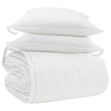 Täckeset med kudde 3 pcs Vit Dunfjäder