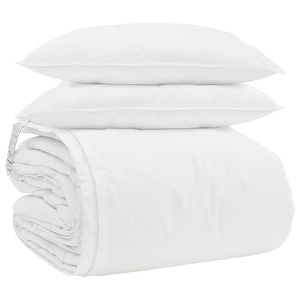 Täckeset med kudde 3 pcs Vit Dunfjäder