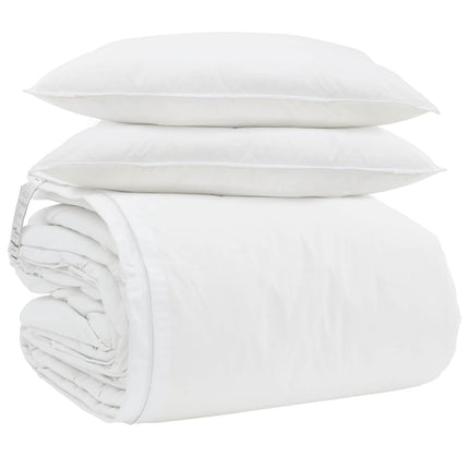 Täckeset med kudde 3 pcs Vit Dunfjäder