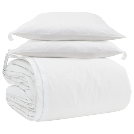 Täckeset med kudde 3 pcs Vit Dunfjäder