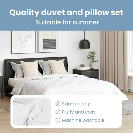 Sommar Duvet med kudde 3 st Vit Mikrofiber