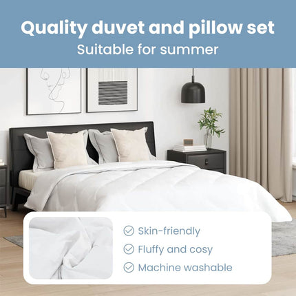 Duntäcke med kudde 3 st Vit Mikrofiber