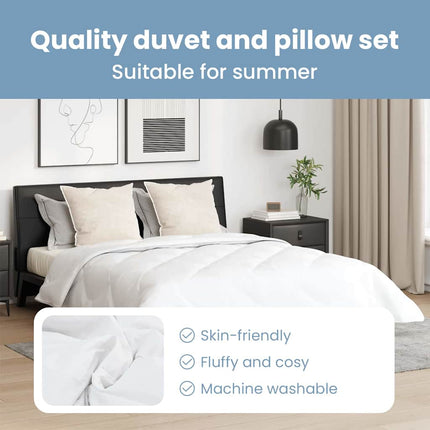 Duntäcke med kudde 3 st Vit Mikrofiber
