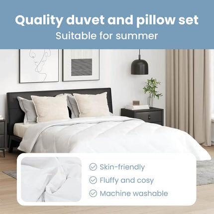 Duntäcke med kudde 3 st Vit Mikrofiber