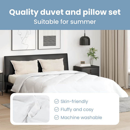 Duntäcke med kudde 3 st Vit Mikrofiber