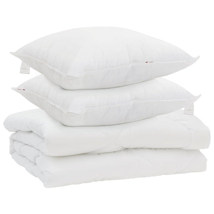 Duntäcke med kudde 3 pcs Vit Mikrofiber