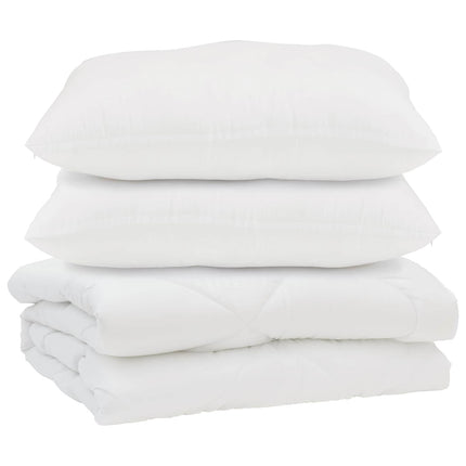 Duntäcke med kudde 3 pcs Vit Mikrofiber