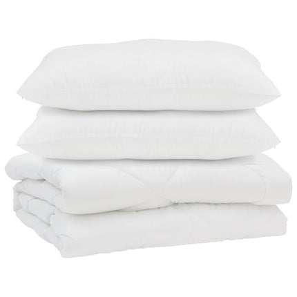Duntäcke med kudde 3 pcs Vit Mikrofiber