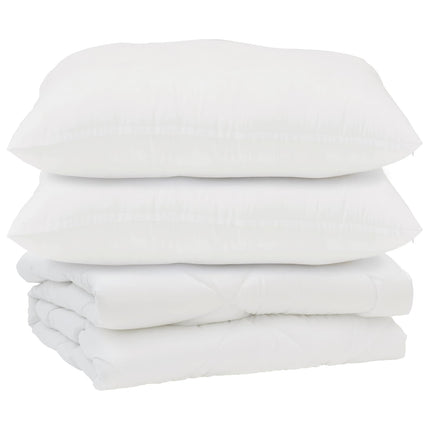 Duntäcke med kudde 3 pcs Vit Mikrofiber