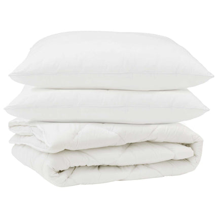 Duntäcke med kudde 3 pcs Vit Mikrofiber