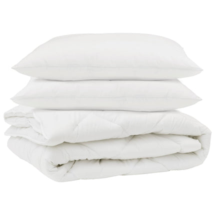 Duntäcke med kudde 3 pcs Vit Mikrofiber