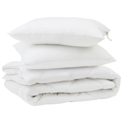 Duntäcke med kudde 3 pcs Vit Mikrofiber