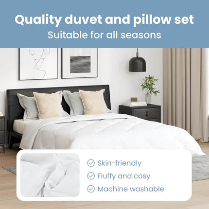 All-säsong Duvet med kudde 3 st Vit Mikrofiber