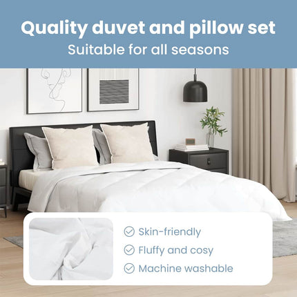 All-säsong Duvet med kudde 3 st Vit Mikrofiber