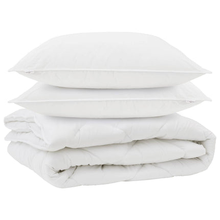 All-säsong Duvet med kudde 3 pcs Vit Mikrofiber