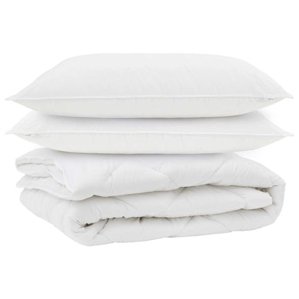 All-säsong Duvet med kudde 3 pcs Vit Mikrofiber