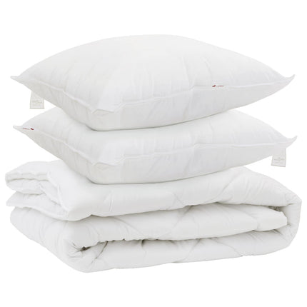 All-säsong Duvet med kudde 3 pcs Vit Mikrofiber