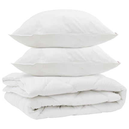 All-säsong Duvet med kudde 3 pcs Vit Mikrofiber