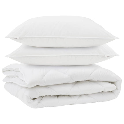 All-säsong Duvet med kudde 3 pcs Vit Mikrofiber