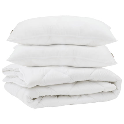 Duntäcke med kudde 3 pcs Vit Mikrofiber