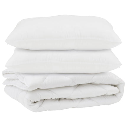Duntäcke med kudde 3 pcs Vit Mikrofiber