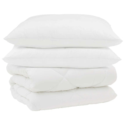 Vinter Täcke med kudde 3 pcs Vit Mikrofiber
