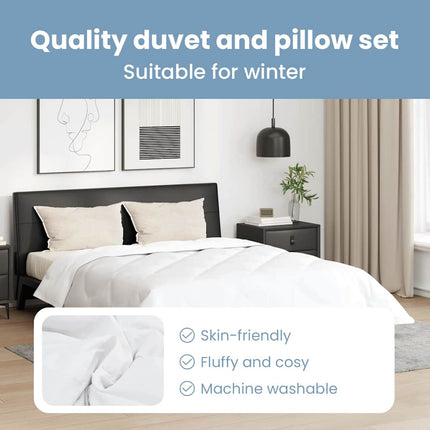 Vinter Täcke med kudde 3 st Vit Mikrofiber