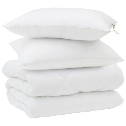 Vinter Täcke med kudde 3 pcs Vit Mikrofiber