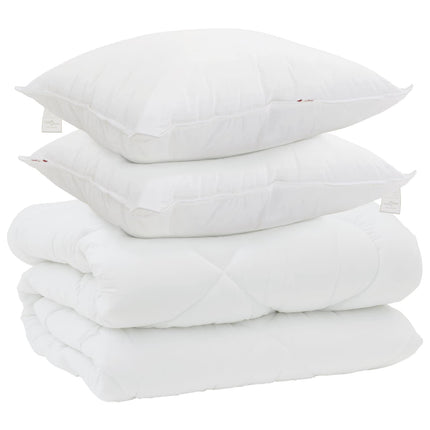 Vinter Täcke med kudde 3 pcs Vit Mikrofiber