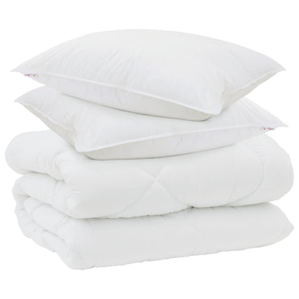 Vinter Täcke med kudde 3 pcs Vit Mikrofiber