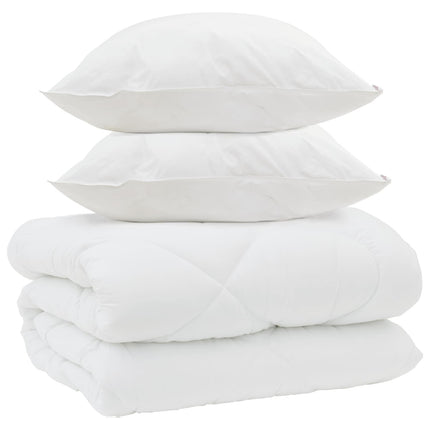 Vinter Täcke med kudde 3 pcs Vit Mikrofiber