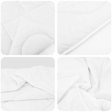 Duntäcke med Kuddar 3 pcs Vit Mikrofiber och Dunfjäder