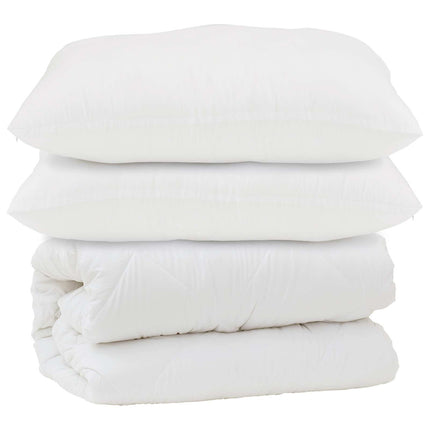 Duntäcke med kudde 3 st Vit Mikrofiber