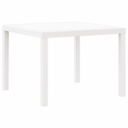 Trädgårdsbord Vit 100 x 100 x 73 cm konstrotting