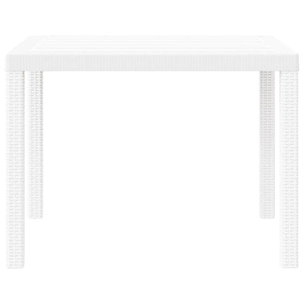 Trädgårdsbord Vit 100 x 100 x 73 cm konstrotting