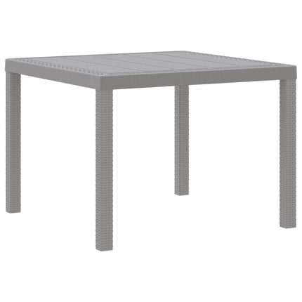Trädgårdsbord Ljusgrå 100 x 100 x 73 cm konstrotting
