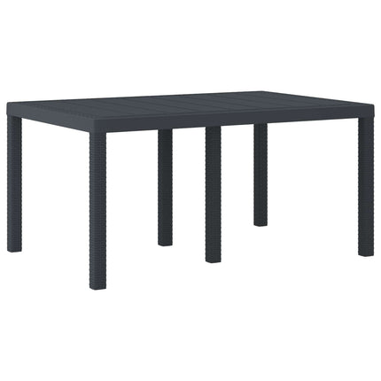 Trädgårdsbord Antracit 150 x 100 x 73 cm konstrotting