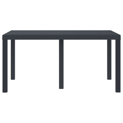 Trädgårdsbord Antracit 150 x 100 x 73 cm konstrotting