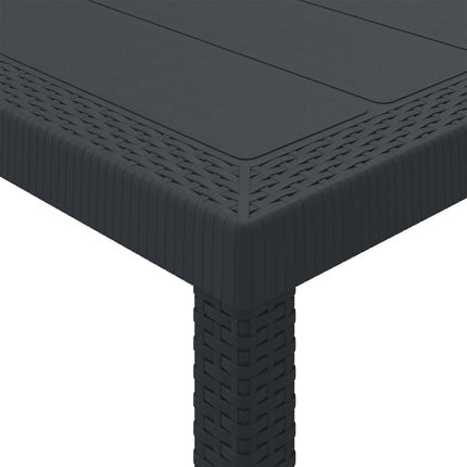 Trädgårdsbord Antracit 200 x 100 x 73 cm konstrotting