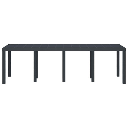 Trädgårdsbord Antracit 250 x 100 x 73 cm konstrotting