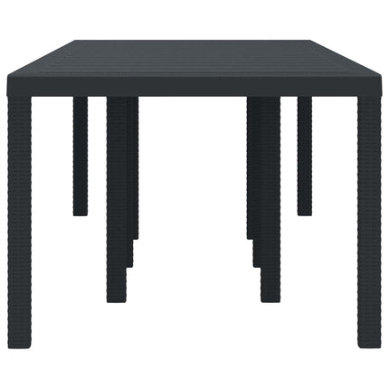 Trädgårdsbord Antracit 250 x 100 x 73 cm konstrotting