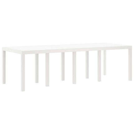 Trädgårdsbord Vit 250 x 100 x 73 cm konstrotting