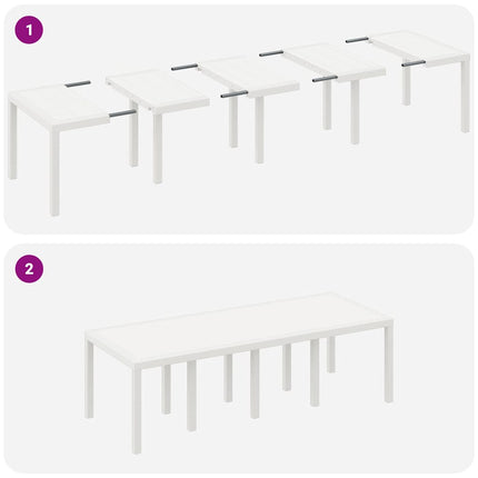 Trädgårdsbord Vit 250 x 100 x 73 cm konstrotting